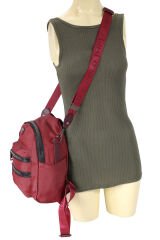 M 622 Mega Bag Kadın Sırt Çantası Ve Omuz Askılı Çanta Bordo