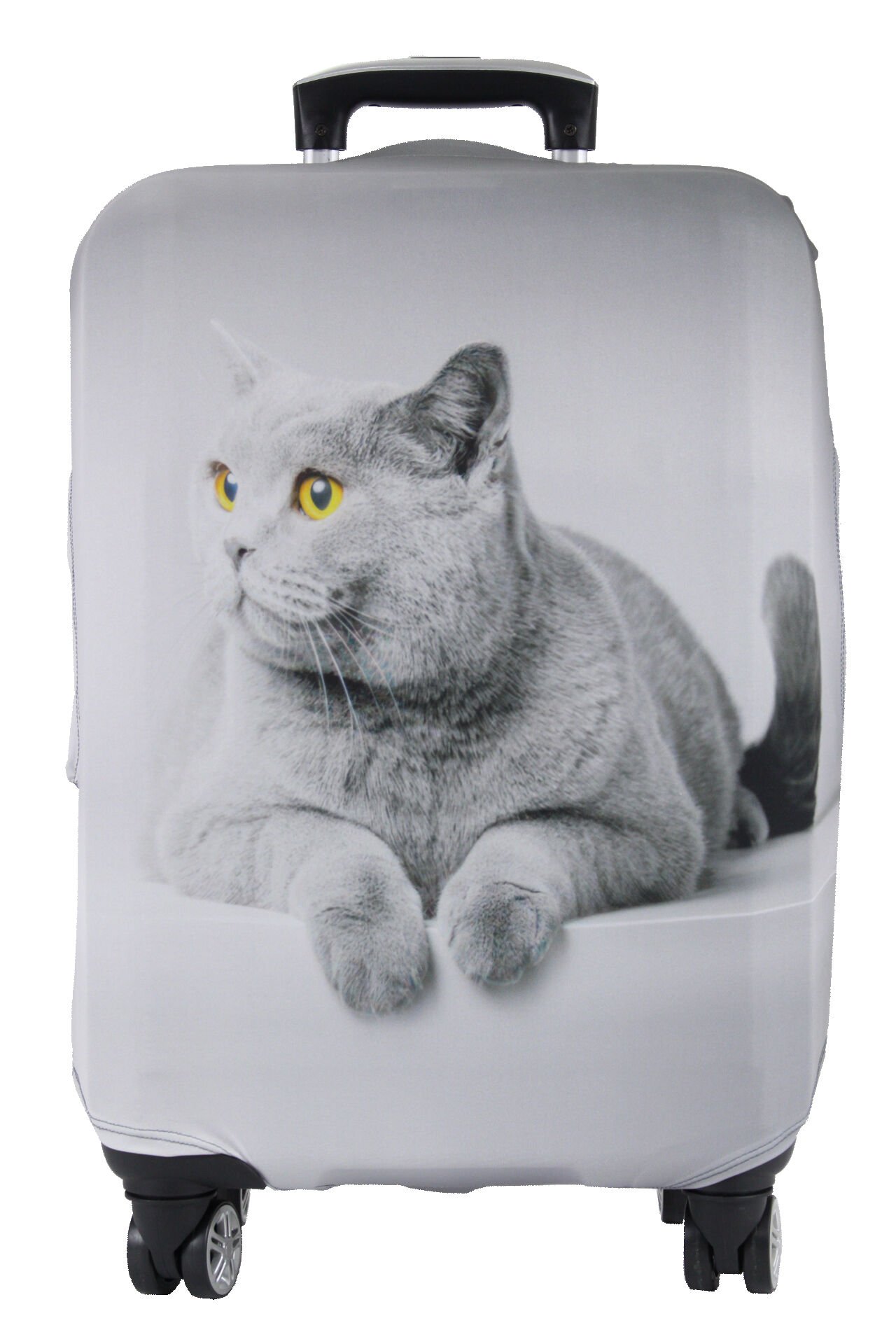 (My#77 Gri Kedi) VALİZ İÇİN KILIF