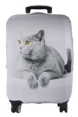 (My#77 Gri Kedi) VALİZ İÇİN KILIF