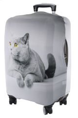 (My#77 Gri Kedi) VALİZ İÇİN KILIF