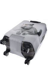 (My#77 Gri Kedi) VALİZ İÇİN KILIF