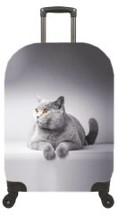 (My#77 Gri Kedi) VALİZ İÇİN KILIF