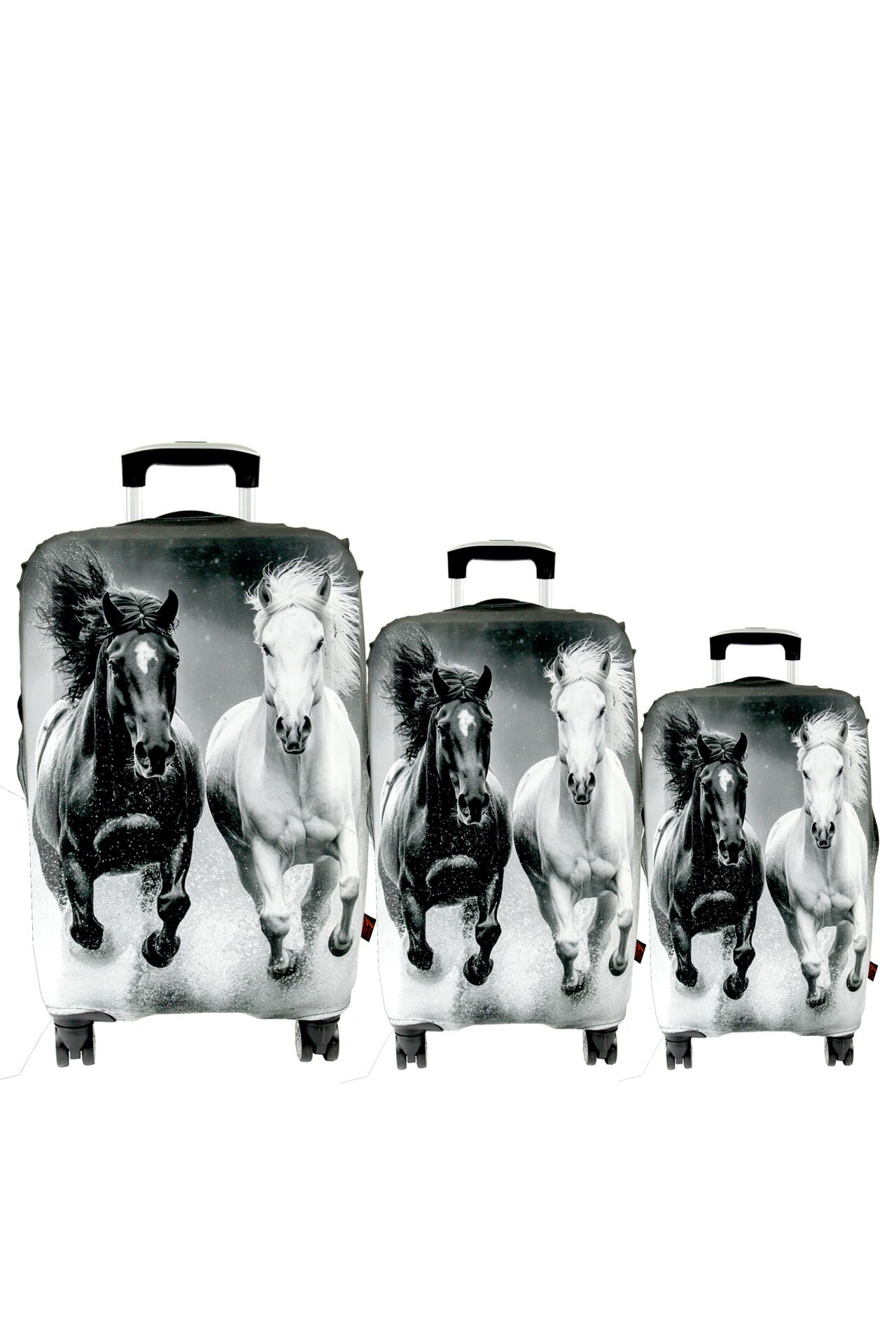 (My#132 Atlar) VALİZLER İÇİN KILIF SETİ (KABİN ORTA VE BÜYÜK)