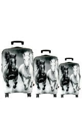 (My#132 Atlar) VALİZLER İÇİN KILIF SETİ (KABİN ORTA VE BÜYÜK)