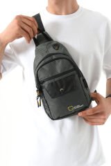 M 1034 Mega Bag Unisex Göğüs Çapraz Çanta, Body Bag Gri