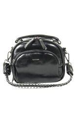 M 722 Mega Bag Kadın Suni Deri Omuz Çantası Rugan Siyah