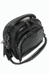 M 722 Mega Bag Kadın Suni Deri Omuz Çantası Rugan Siyah