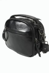 M 722 Mega Bag Kadın Suni Deri Omuz Çantası Rugan Siyah