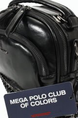 M 722 Mega Bag Kadın Suni Deri Omuz Çantası Rugan Siyah