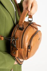 M 722 Mega Bag Kadın Suni Deri Omuz Çantası Camel