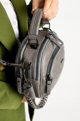 M 722 Mega Bag Kadın Suni Deri Omuz Çantası Gri