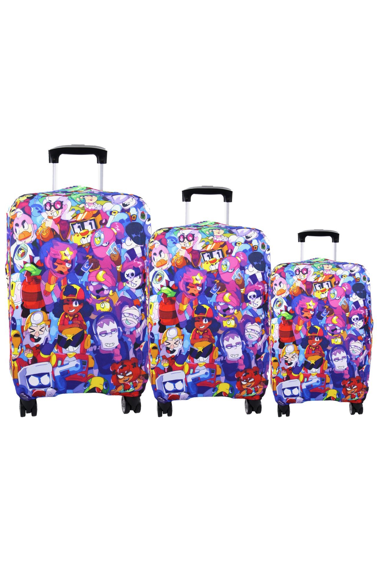 (My#110 Karakter-2) VALİZLER İÇİN KILIF SETİ (KABİN ORTA VE BÜYÜK)