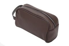 Adm Traş (Tıraş) Takımı Çantası, Suni Deri Seyahat Çantası Kahverengi