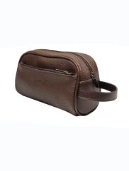 Adm Traş (Tıraş) Takımı Çantası, Suni Deri Seyahat Çantası Kahverengi
