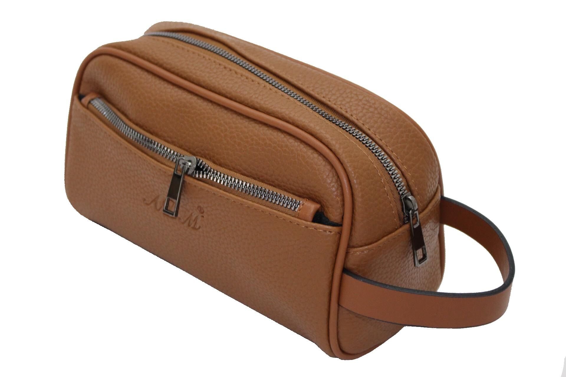 Adm Traş (Tıraş) Takımı Çantası, Suni Deri Seyahat Çantası Taba