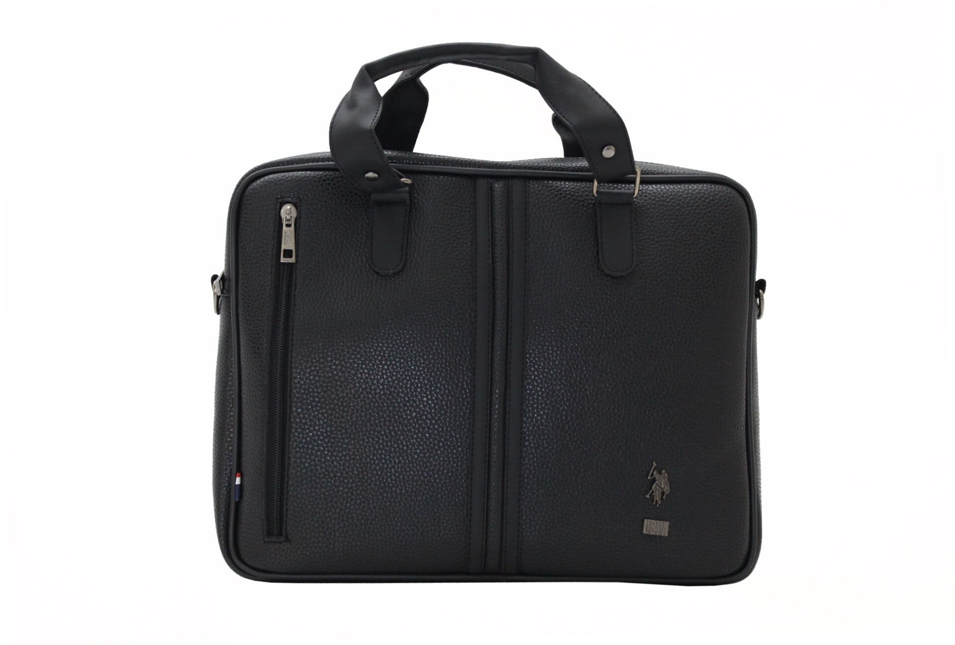 6753 Us Polo Assn Suni Deri, Omuz Askılı, Kulplu Evrak Çantası Siyah