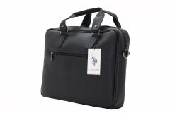 6753 Us Polo Assn Suni Deri, Omuz Askılı, Kulplu Evrak Çantası Siyah