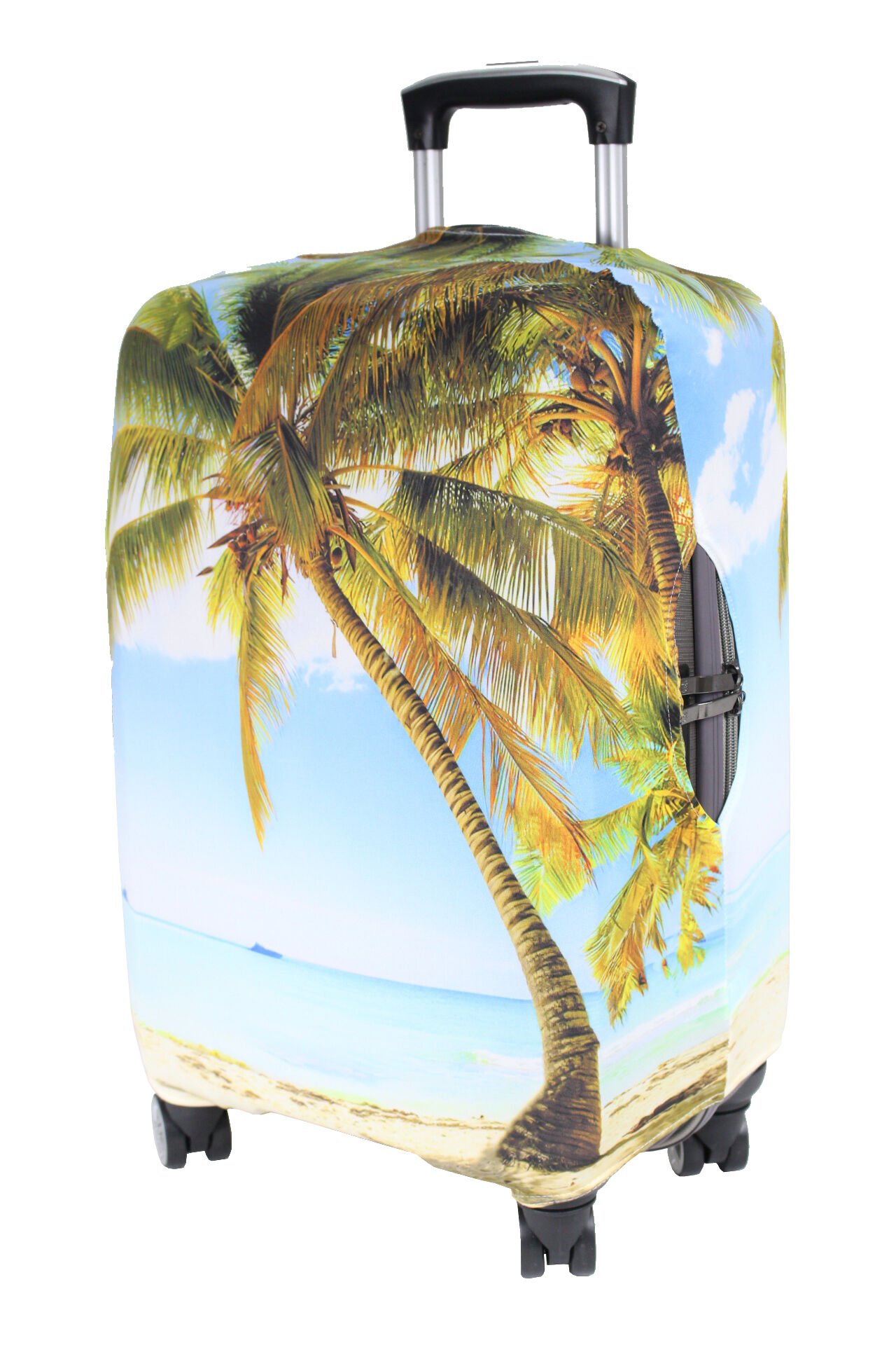 (My#93 Palmiye) VALİZ İÇİN KILIF Kabin Boy - Palmiye