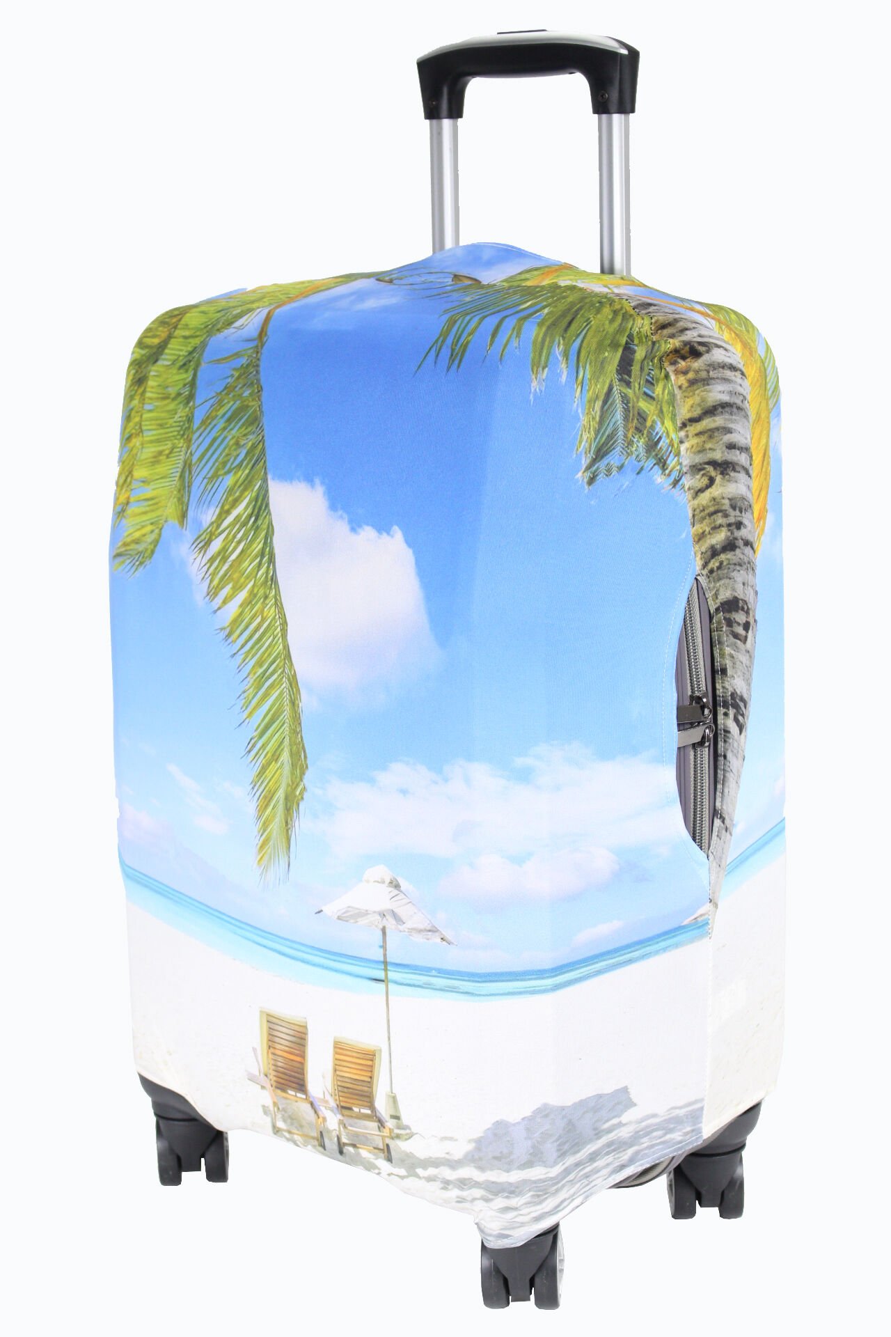 (My#94 Şezlong Palmiye) VALİZ İÇİN KILIF Kabin Boy - Şezlong Palmiye