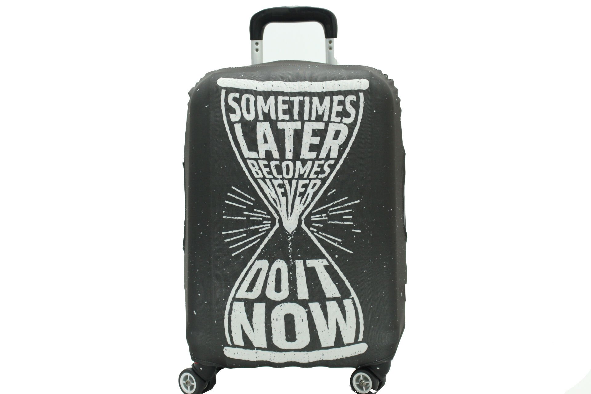 (My#29 Kum Saati) VALİZ İÇİN KILIF Siyah - Beyaz - Kabin Boy