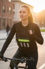 SEVENTEEN 4983 Motosiklet ve Bisiklet Kullanıcıları İçin Unisex Reflektörlü 3 Bölmeli Göğüs Çantası