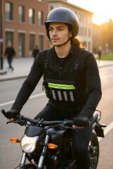 SEVENTEEN 4983 Motosiklet ve Bisiklet Kullanıcıları İçin Unisex Reflektörlü 3 Bölmeli Göğüs Çantası