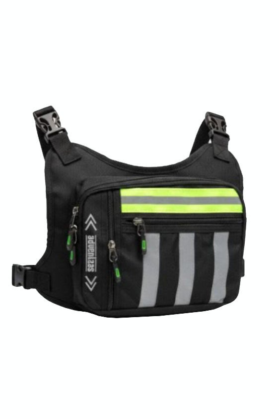 SEVENTEEN 4983 Motosiklet ve Bisiklet Kullanıcıları İçin Unisex Reflektörlü 3 Bölmeli Göğüs Çantası