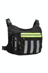 SEVENTEEN 4983 Motosiklet ve Bisiklet Kullanıcıları İçin Unisex Reflektörlü 3 Bölmeli Göğüs Çantası