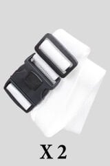 Metropolitan Valiz Bavul Çanta Emniyet Kemeri, Kayışı-Beyaz, Kilitli, 2 Adet