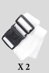 Metropolitan Valiz Bavul Çanta Emniyet Kemeri, Kayışı-Beyaz, Kilitli, 2 Adet