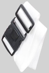 Metropolitan Valiz Bavul Çanta Emniyet Kemeri, Kayışı-Beyaz, Kilitli, 2 Adet