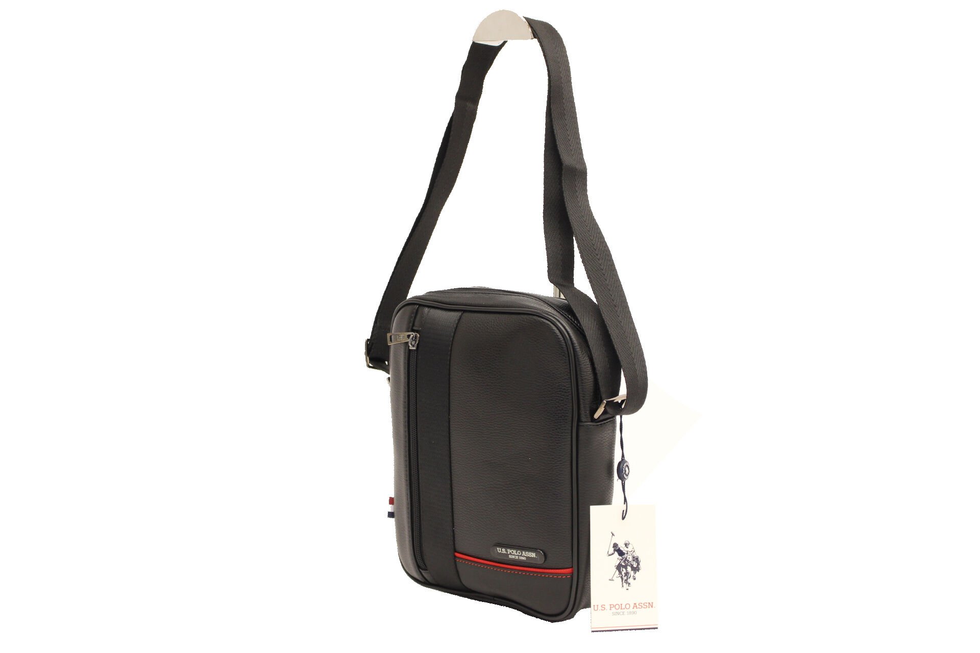 Plevr 8419-S  Us Polo Assn Siyah Suni Deri Omuz Askılı Portföy Çantası