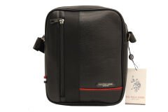 Plevr 8419-S  Us Polo Assn Siyah Suni Deri Omuz Askılı Portföy Çantası