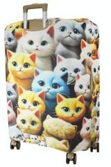 (My#148 SEVİMLİ KEDİLER) VALİZ İÇİN KILIF