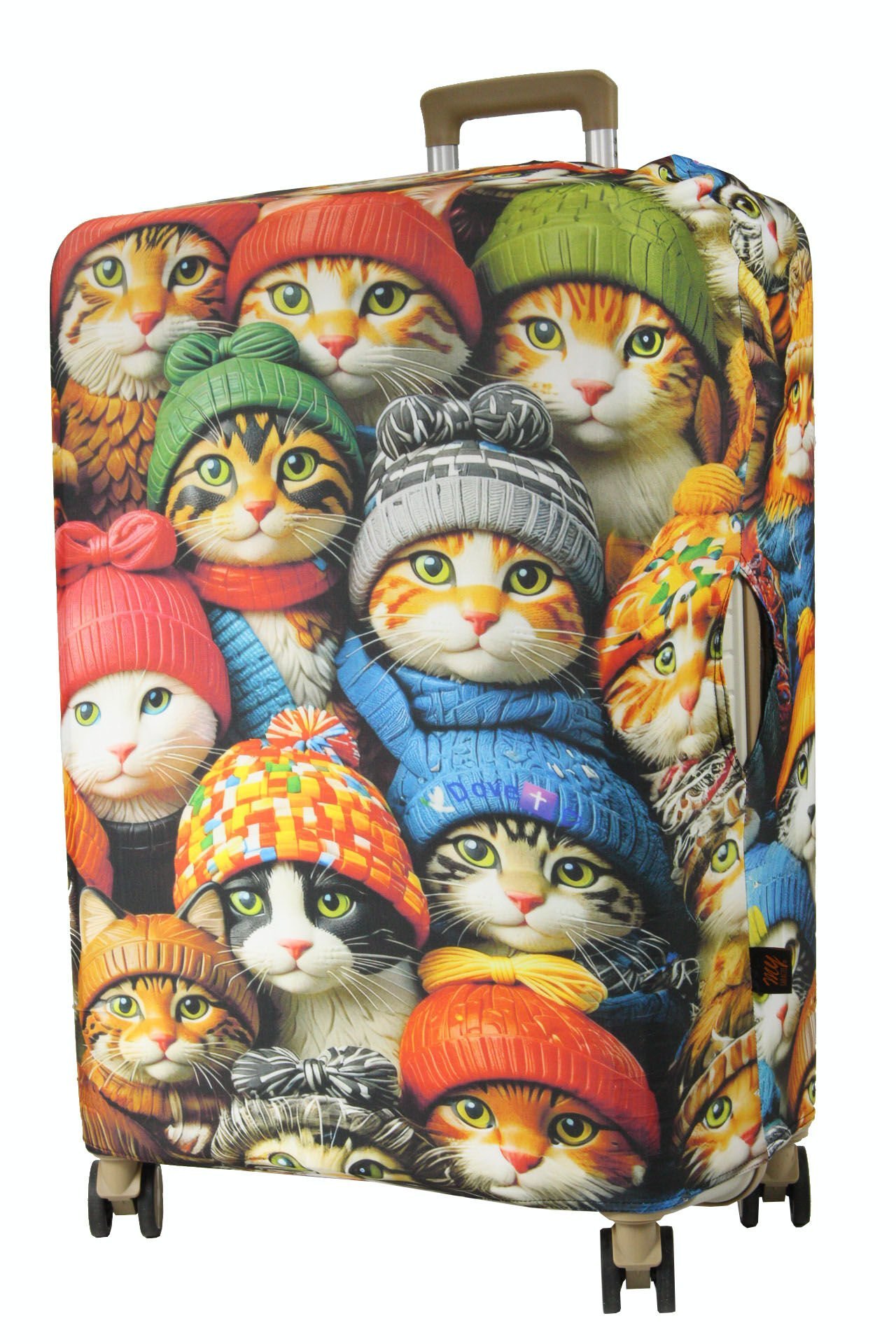 (My#147 ŞAPKALI KEDİ) VALİZ İÇİN KILIF