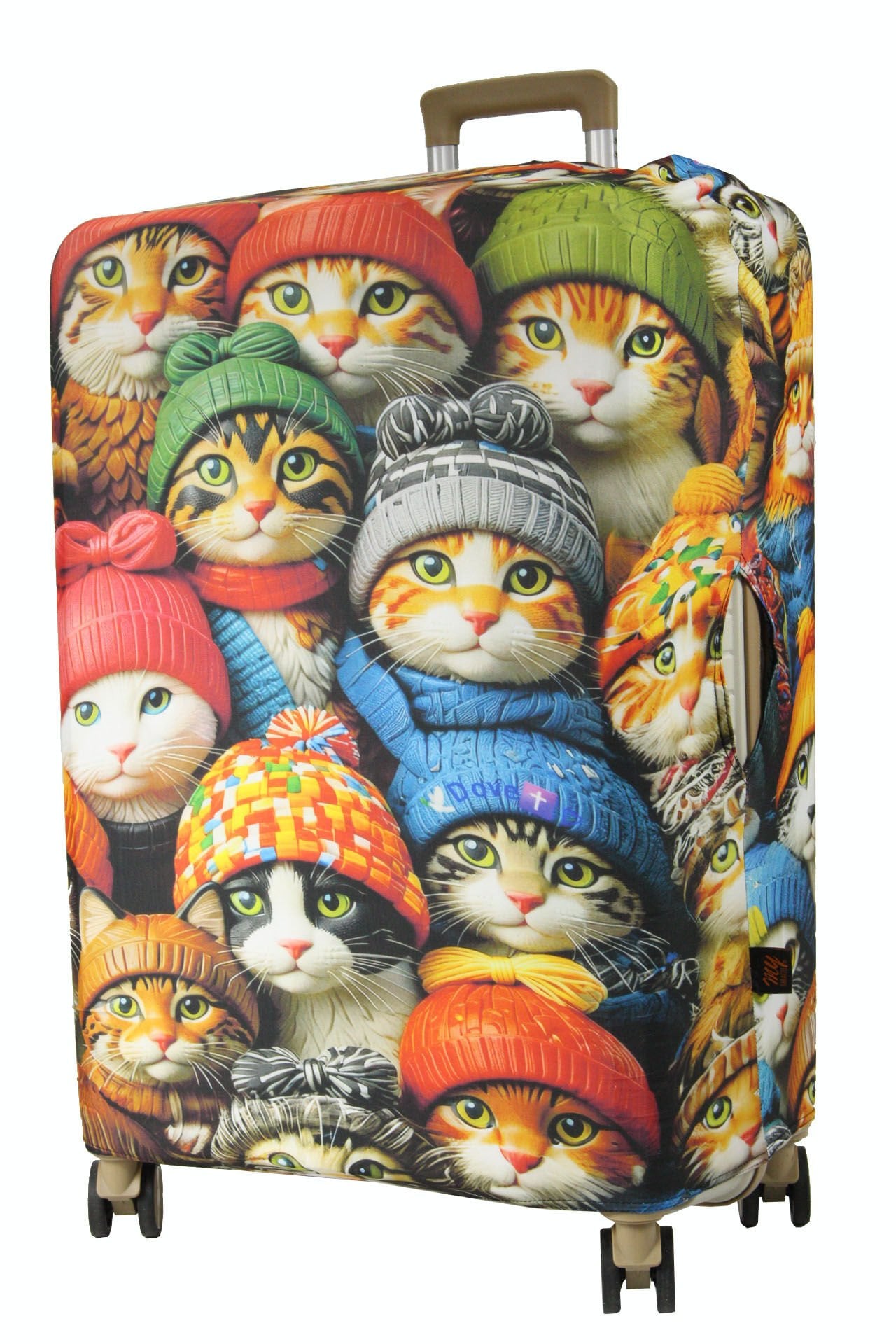 (My#147 ŞAPKALI KEDİ) VALİZ İÇİN KILIF