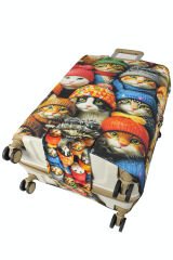 (My#147 ŞAPKALI KEDİ) VALİZ İÇİN KILIF