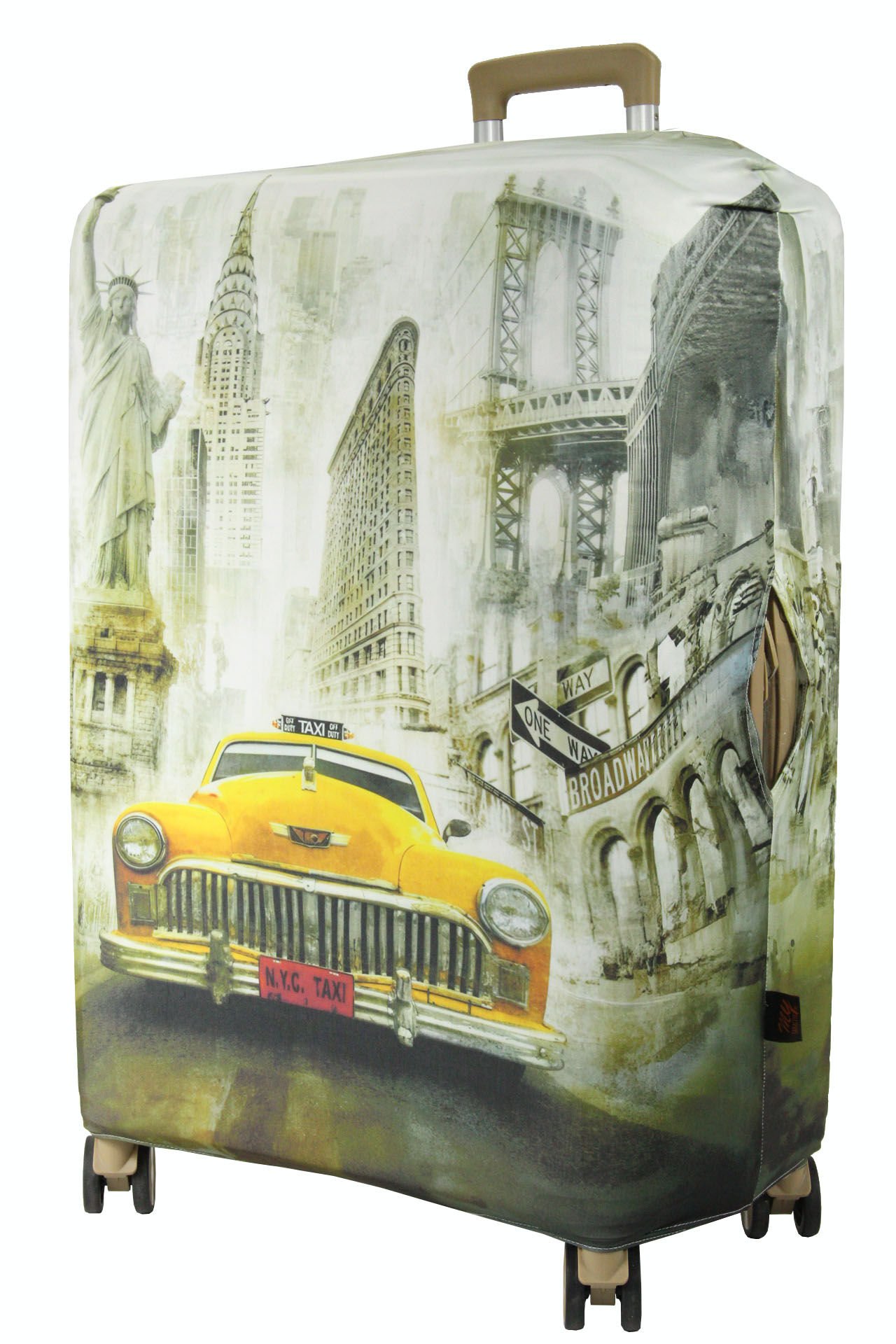 (My#146 NEWYORK TAXI) VALİZ İÇİN KILIF