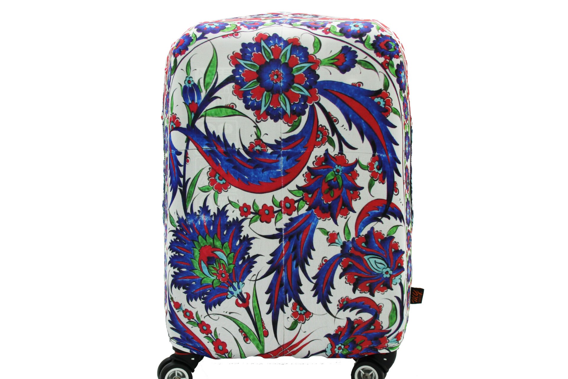 (My#58 Çini) VALİZ İÇİN KILIF Beyaz - Kabin Boy