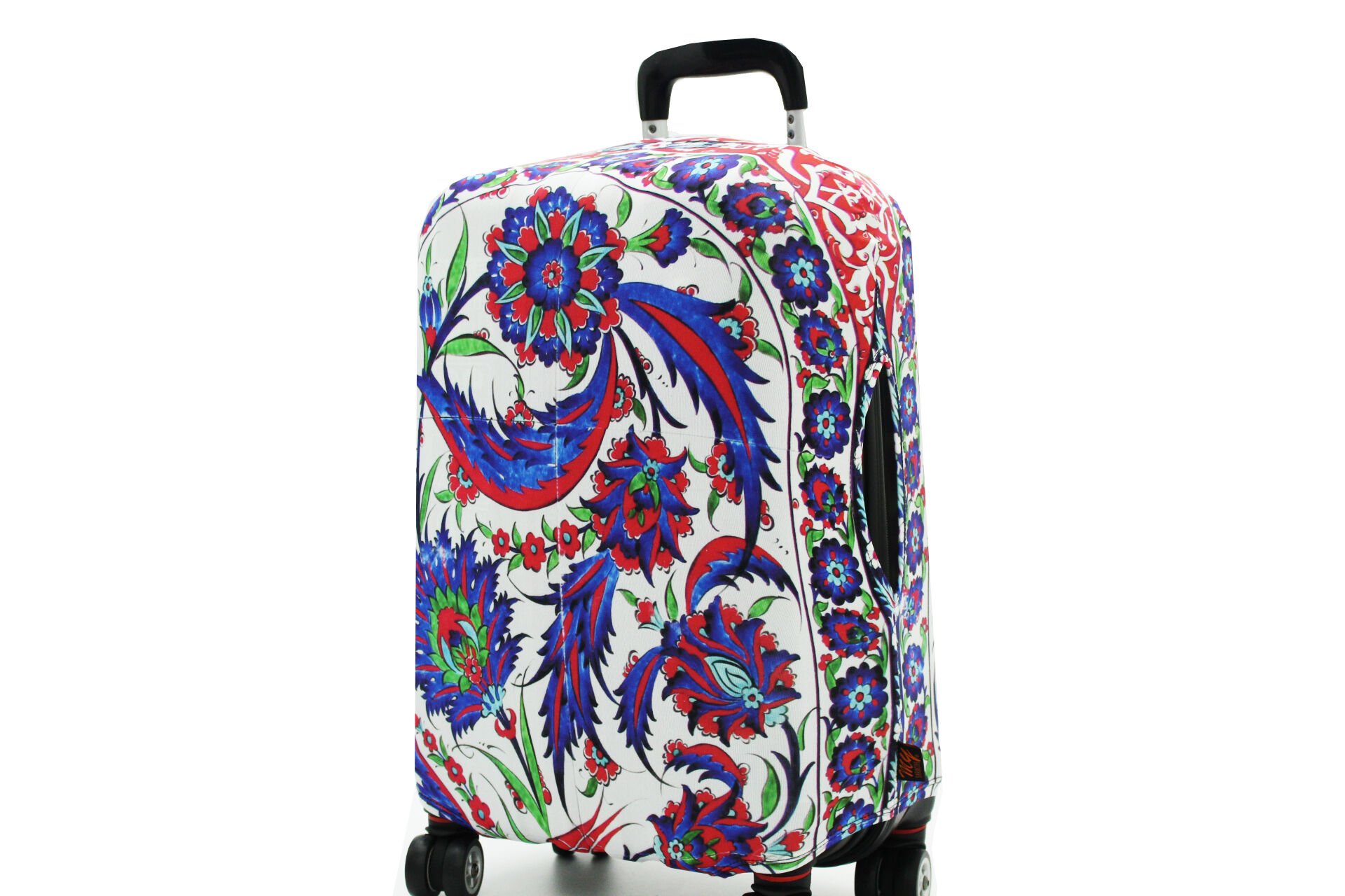 (My#58 Çini) VALİZ İÇİN KILIF Beyaz - Büyük Boy