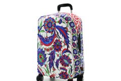 (My#58 Çini) VALİZ İÇİN KILIF Beyaz - Büyük Boy