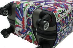 (My#58 Çini) VALİZ İÇİN KILIF Beyaz - Büyük Boy